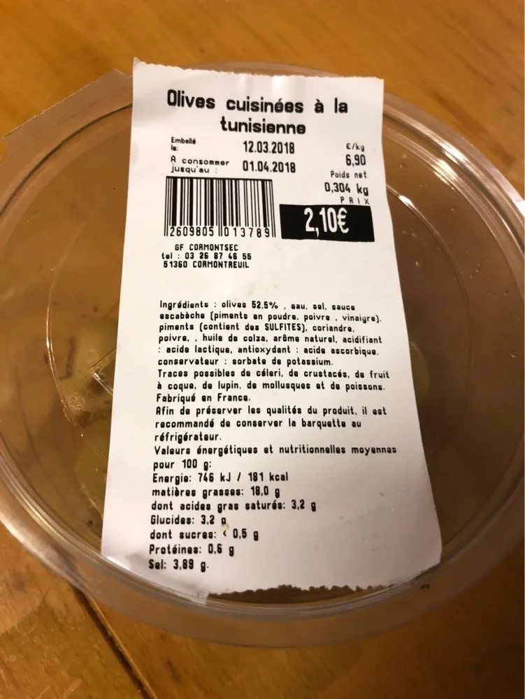 Olive cuisinee a la tunisienne