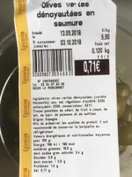 Olives vestes denoyautées en saumure