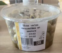 Olives vertes denoyautees en saumure