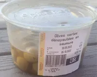 Olives vertes dénoyautées en saumure