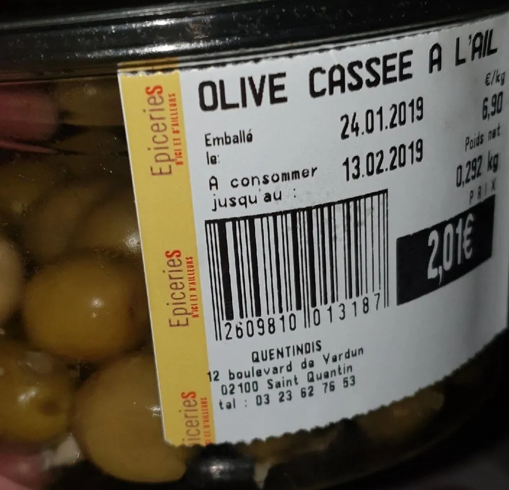 Olive cassé à l ail