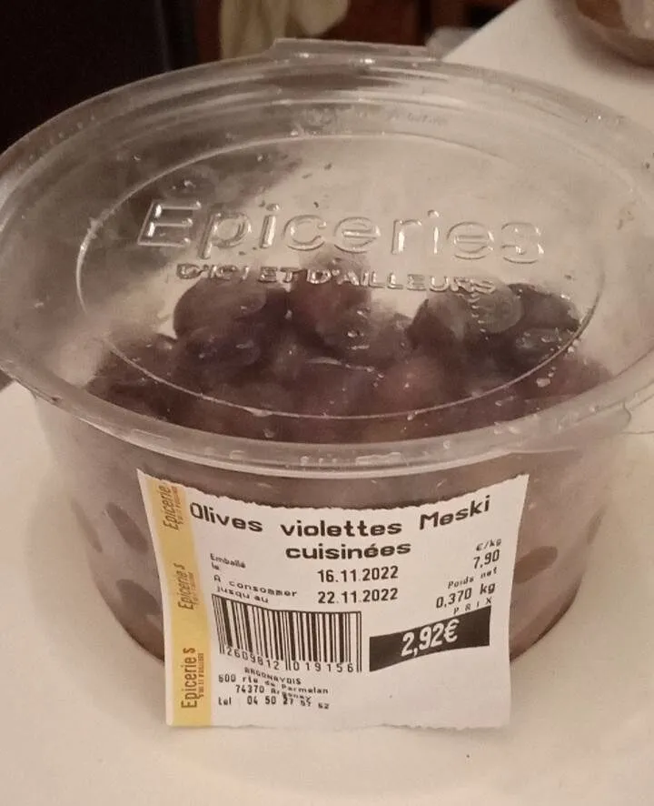 Olives violettes Meski cuisinées