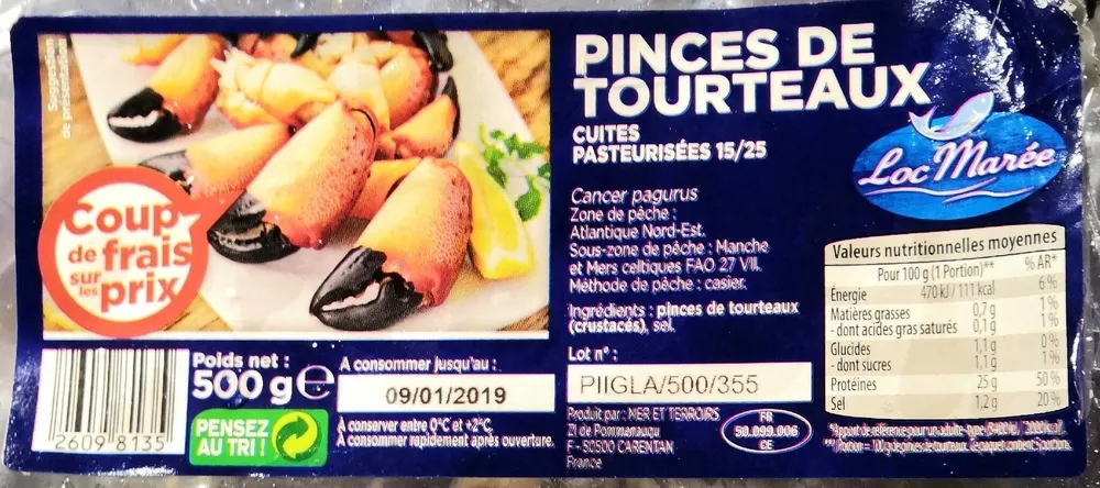 Pinces de tourteaux
