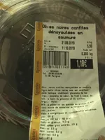 Olive noires confites denoyautes en saumure