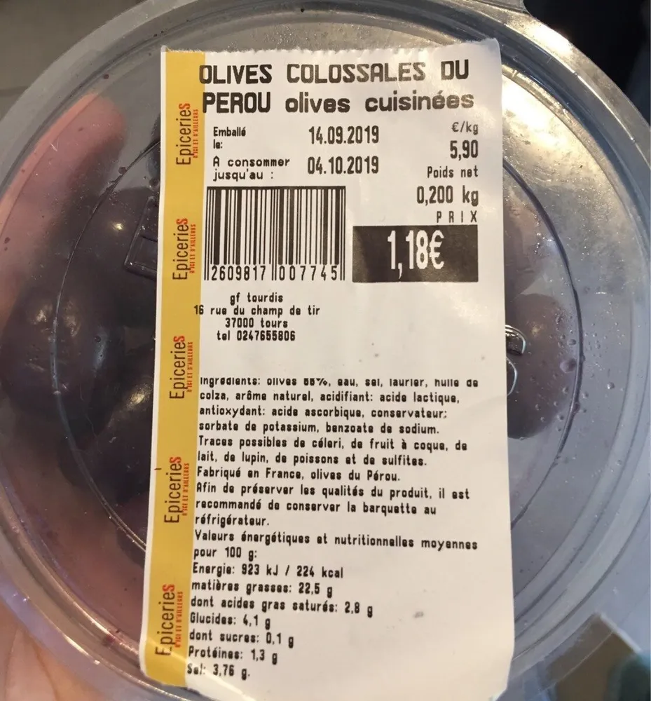 Olives colossales du perou