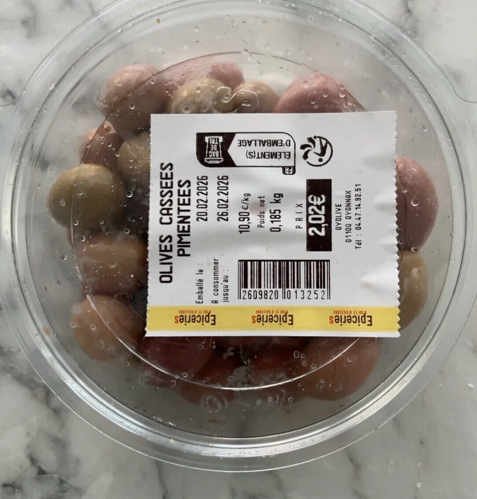 olives cassées pimentées