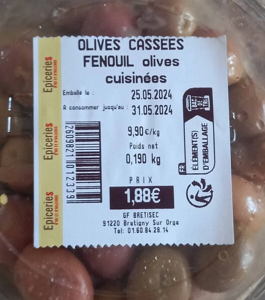 OLIVES CASSEES FENOUIL olives cuisinées