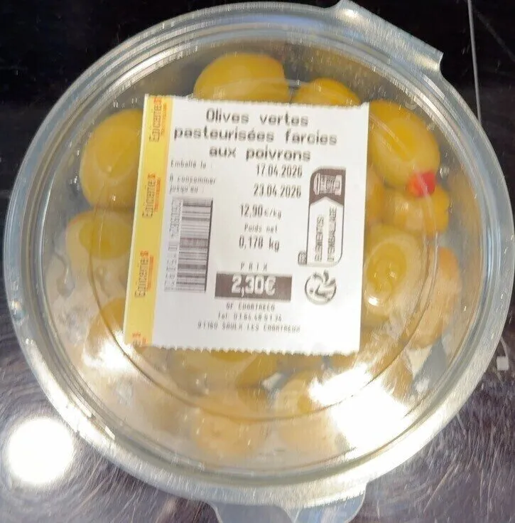 Olives vertes farcis poivrons