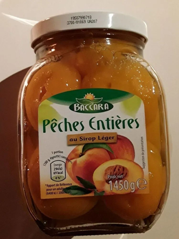 Peches entières au sirop leger