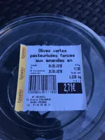 Olives vertes pasteurisees aux amandes