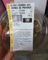 Olives cassées aux herbes de Provence