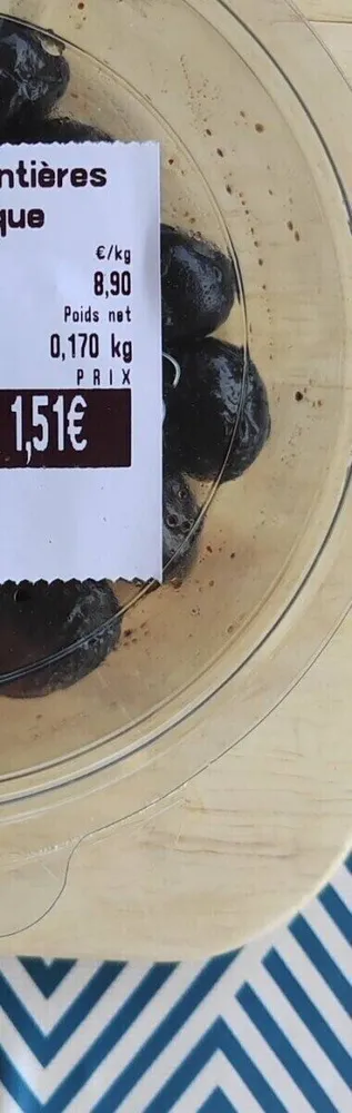 Olives noires entières à la grecque