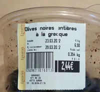 Olives noires entières à la grecque