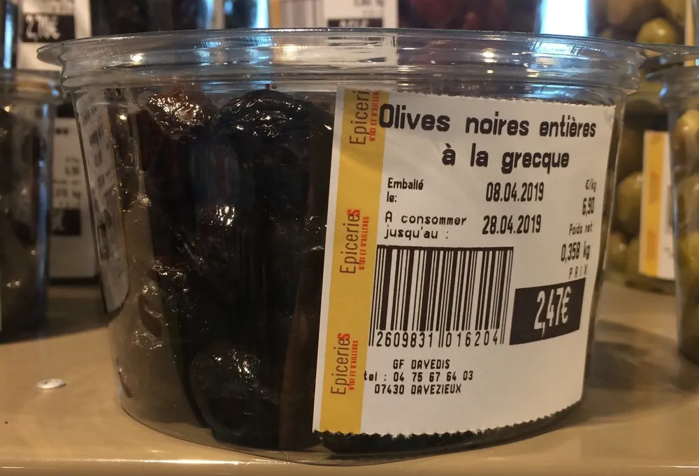 Olives noir a la grecque