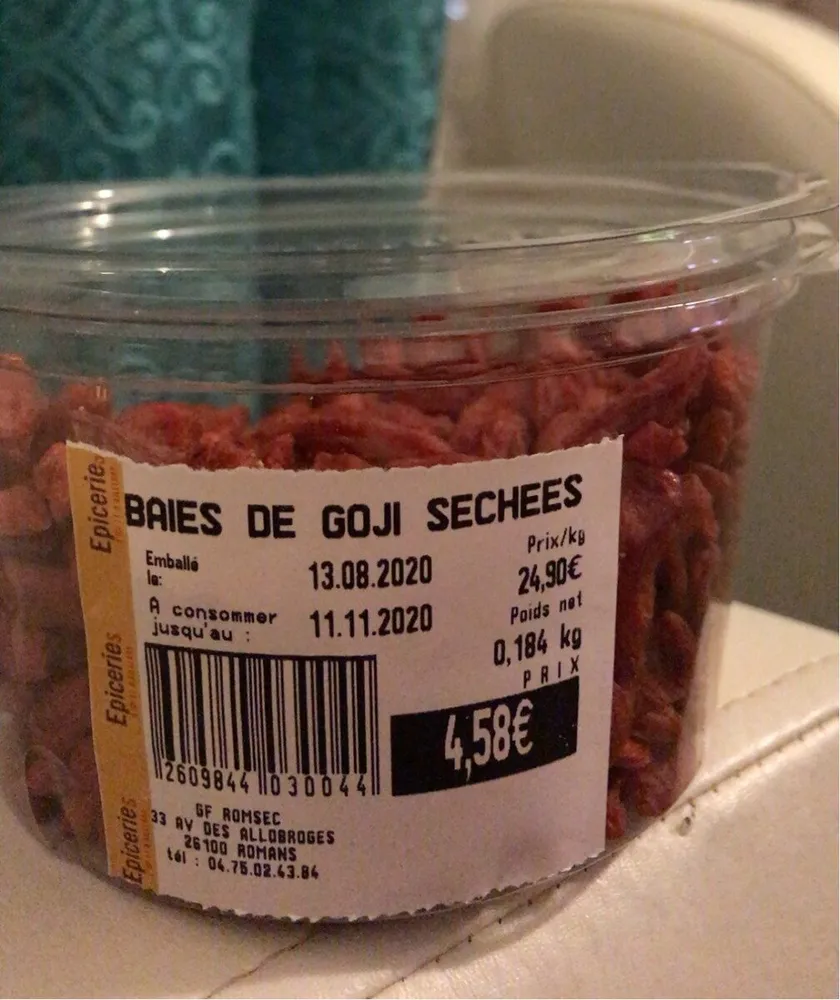 Baies de goji sechees