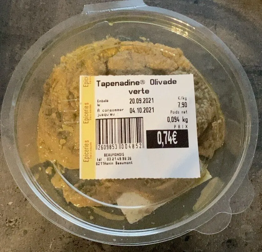 Tapenade olive verte