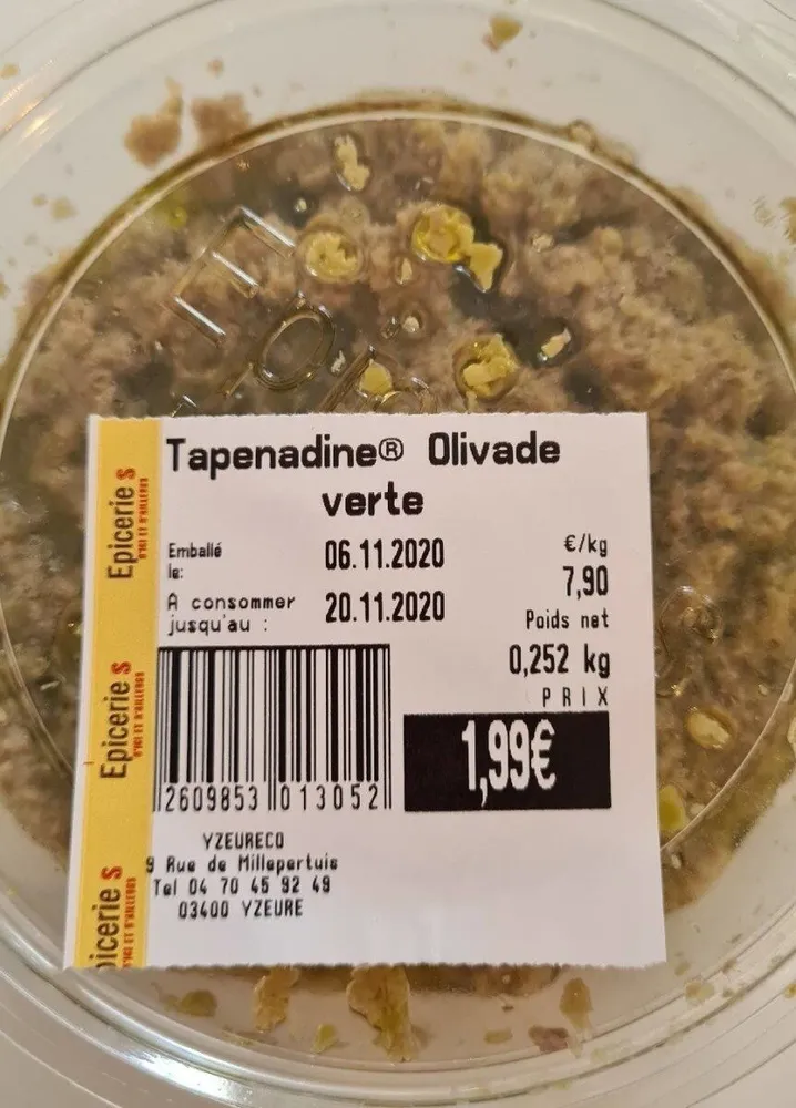 Tapenadine olivade verte