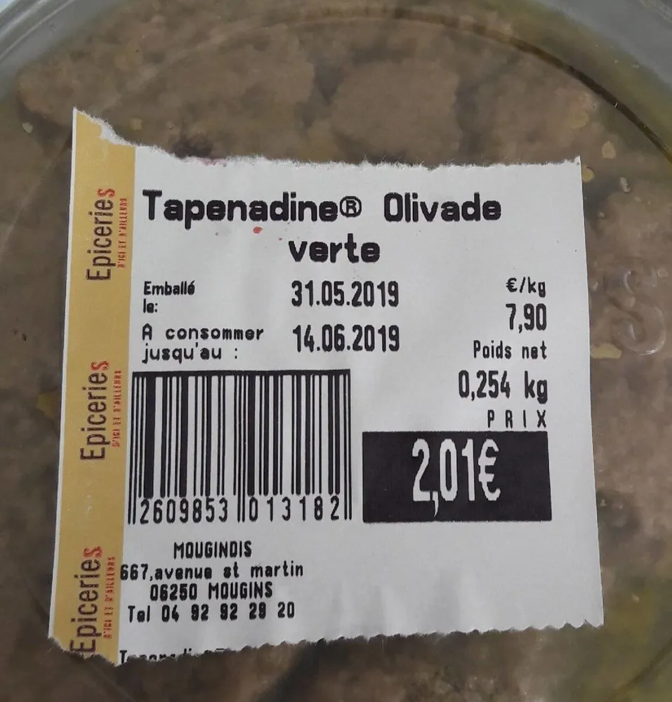 Tapenadine olivade verte