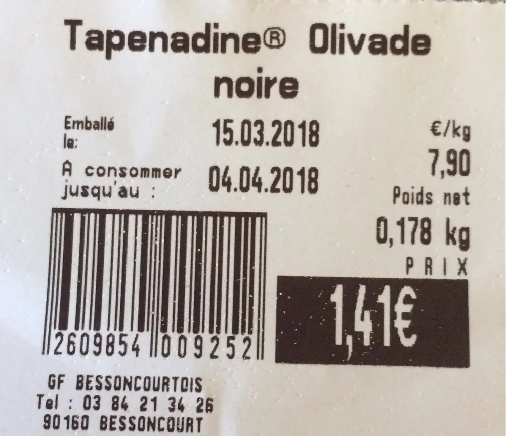 Tapenadine Olivade noire