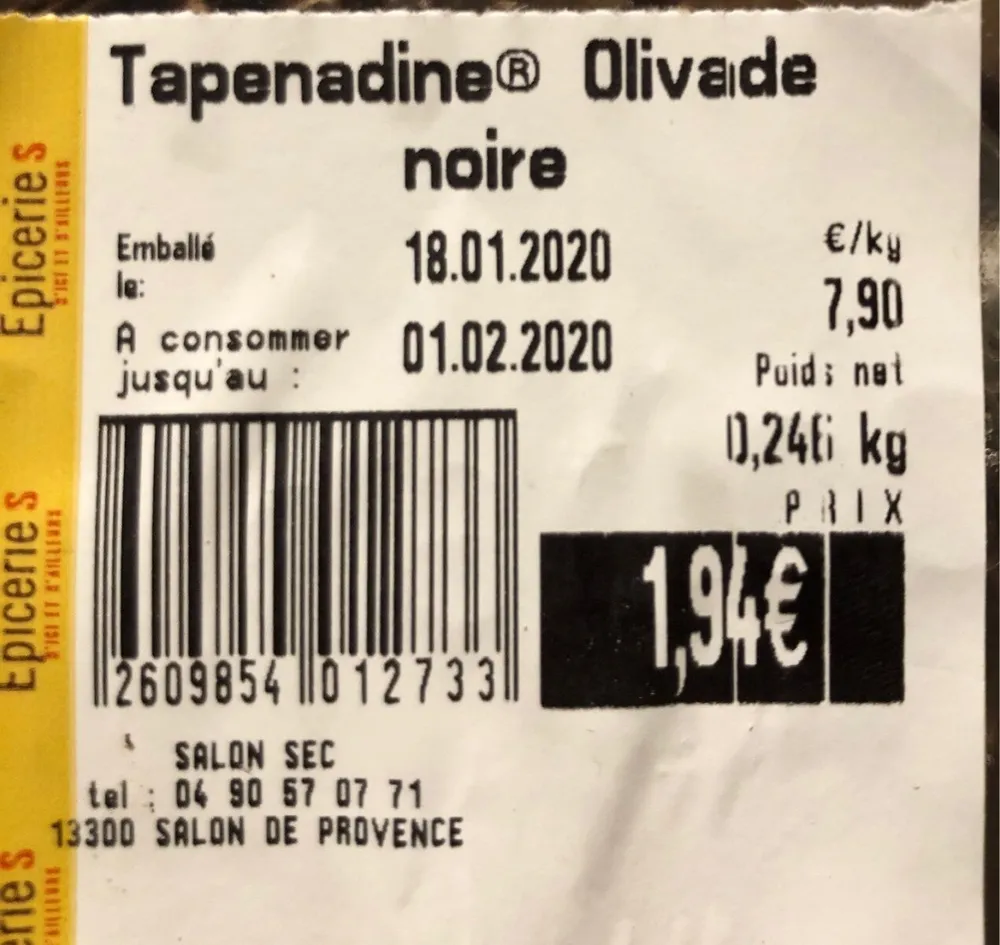 Tapenade Olivade Noire