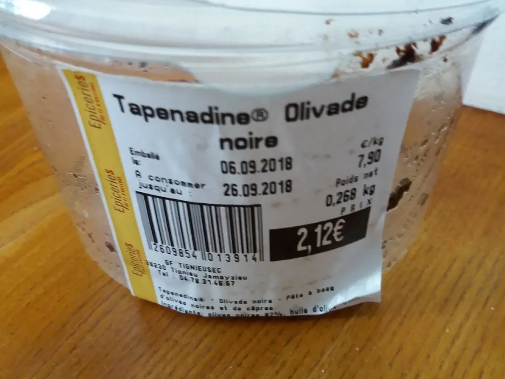Tapenadine olives noire