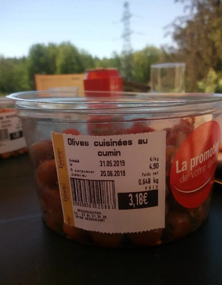Olives cuisinées au cumin