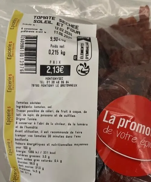 Tomate séchée soleil et four