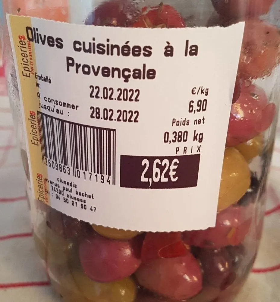 Olives cuisinées à la provençale