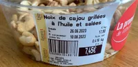 Noix de cajou grillées àl'huile et salées