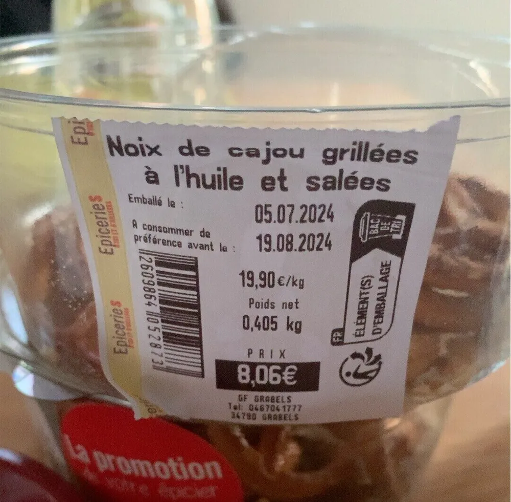 Noix de cajou grillées et salees
