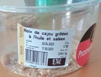 Noix de cajou grillées à l'huile et salées