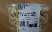 Noix de cajou grillées à l'huile et salées