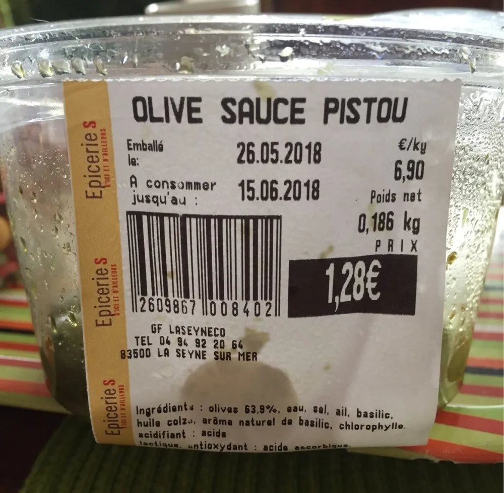 Olive sauce pistou