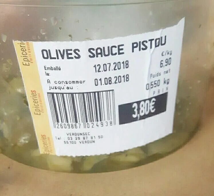 Olives sauce pistou