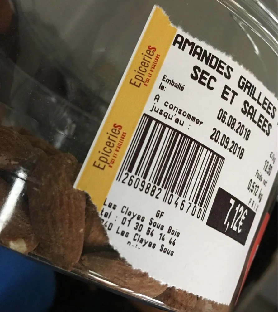 Amandes grillees à sec