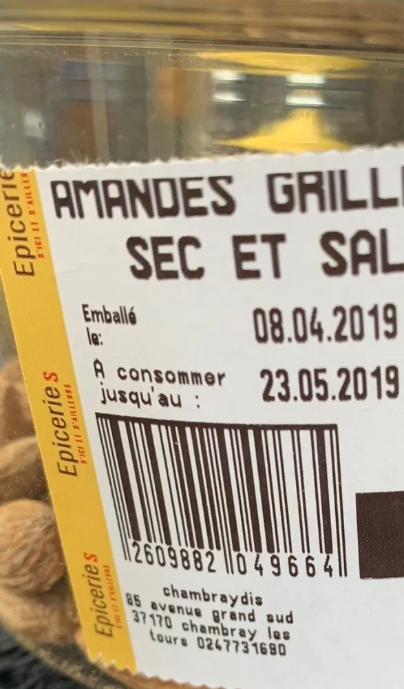 Amandes grillees a sec et salees
