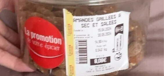 amandes grillees a sec et salees