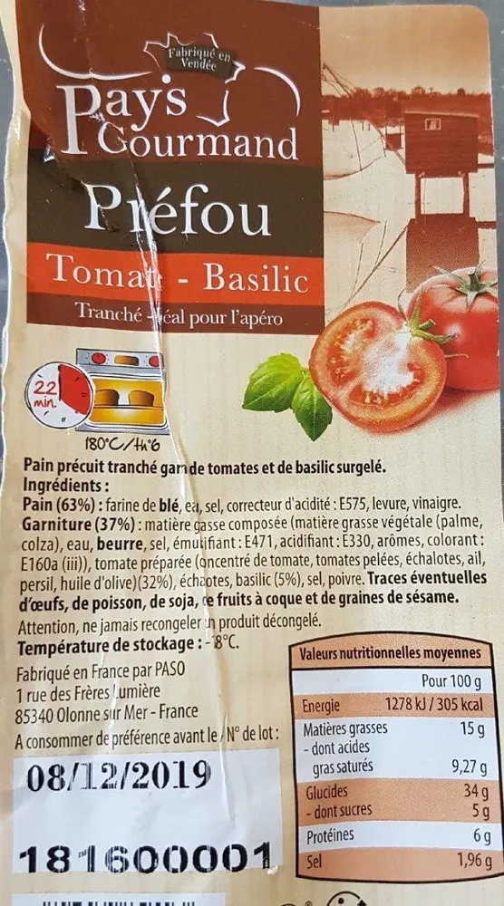 Préfou tomate basilic