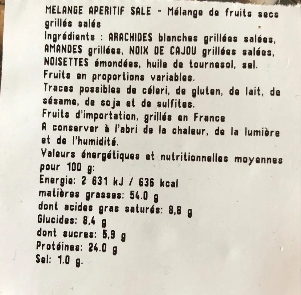 Melange aperitif salé