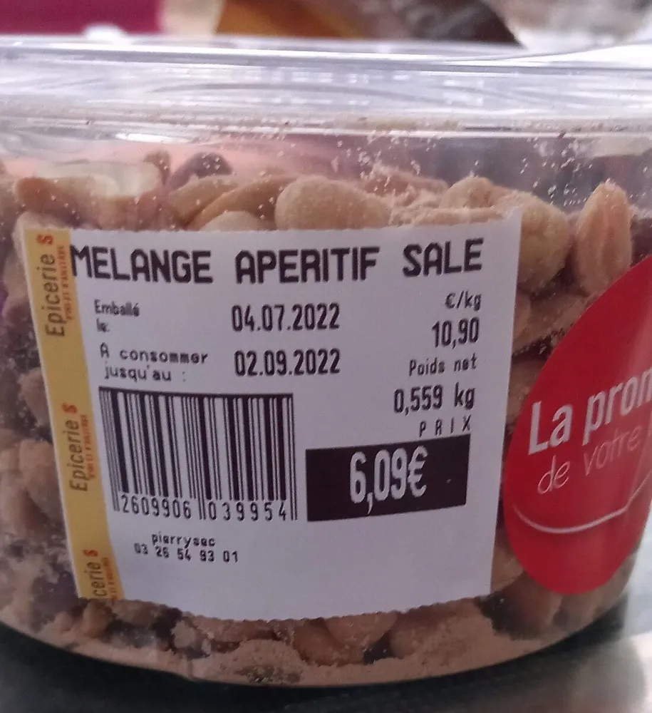 Mélange apéritif sale