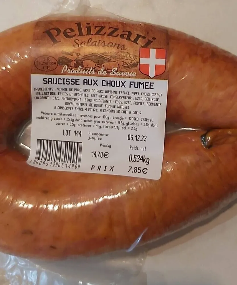 Saucisse aux choux fumée