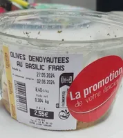Olives dénoyautées au basilic frais
