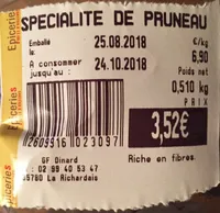 Specialite de pruneau