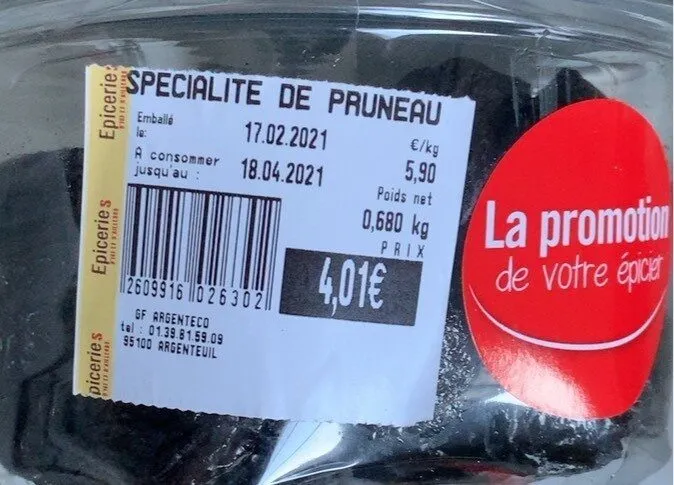 Specialite de Pruneau