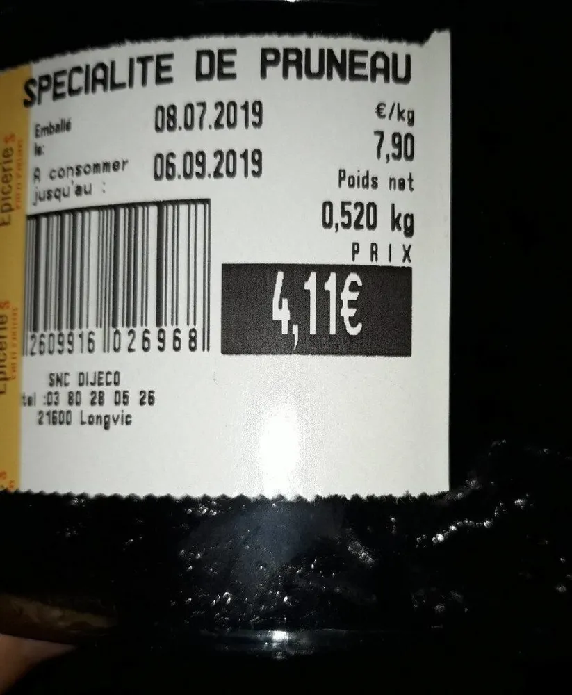 Spécialité de pruneau