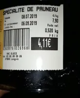 Spécialité de pruneau