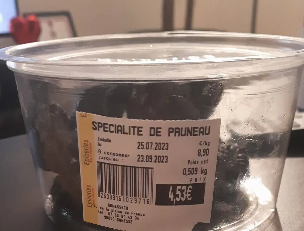 Spécialité de pruneau