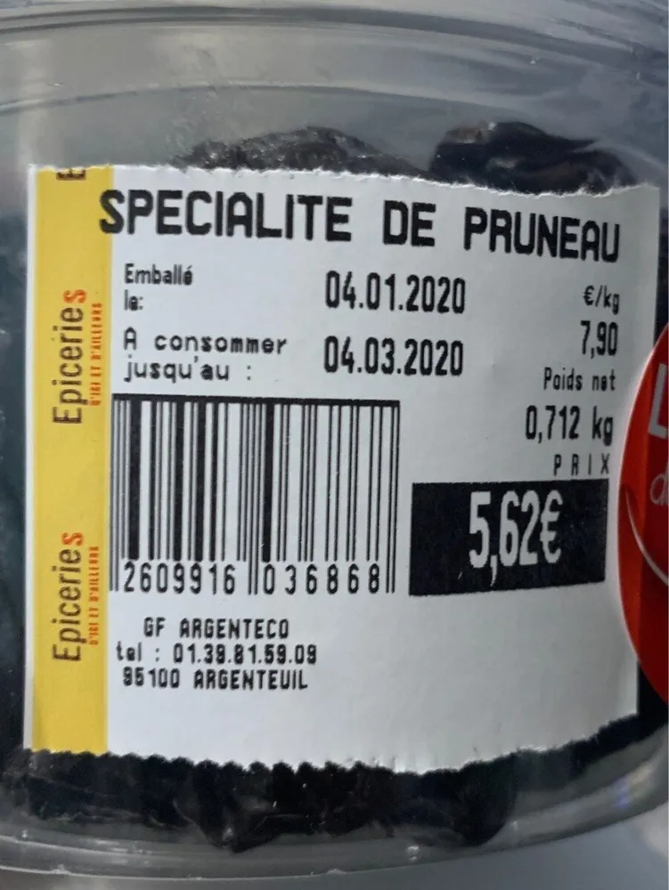 Specialite de pruneau