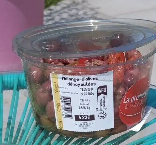 Mélange d'olive dénoyautées