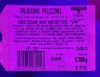 Saucisson aux noisettes